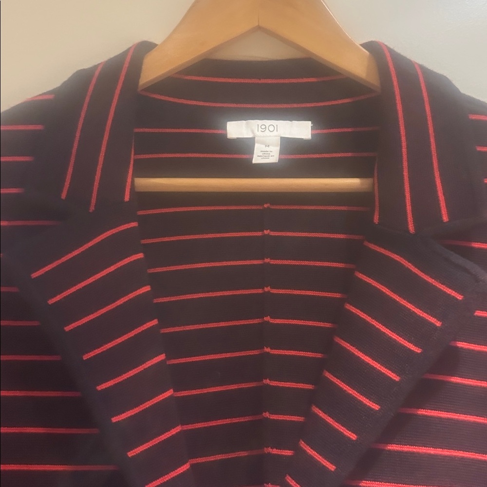 1901 Black and Red Striped Blazer